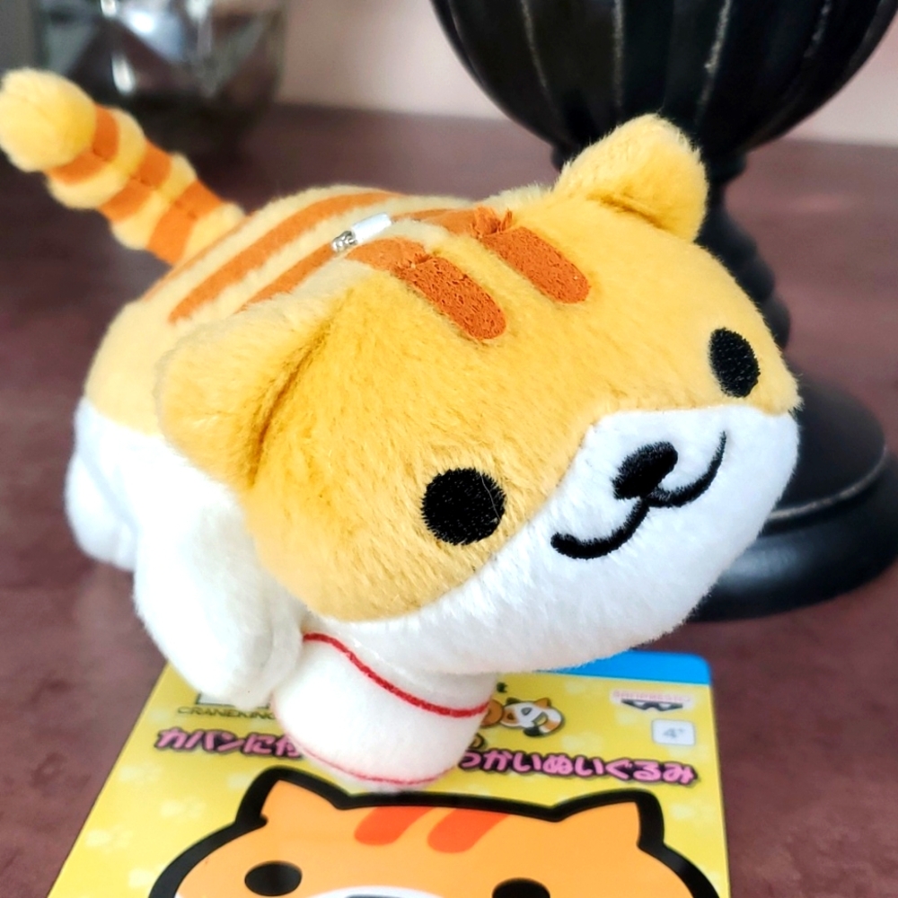 Neko Atsume Kitty Collector Pumpkin Kawaii Kitty Cat Mini Plush Keychain